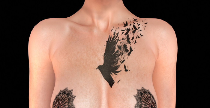 Ravenstone - 2K Crow Goth Tattoo BOM T39 Chest