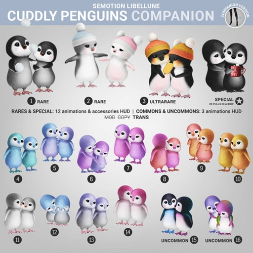 SEmotion Libellune Cuddle Penguins Companion COMMON 14