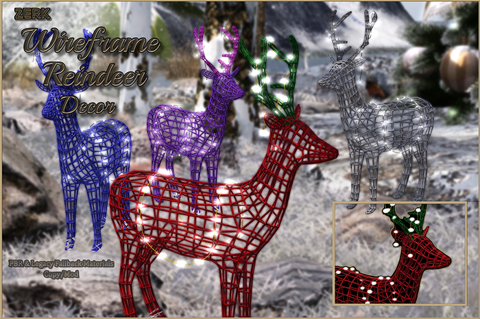 [ZERK] Wireframe Reindeer Decor