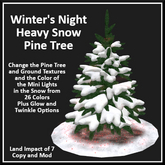 Winter's Night Heavy Snow Pine Tree - Ever Green