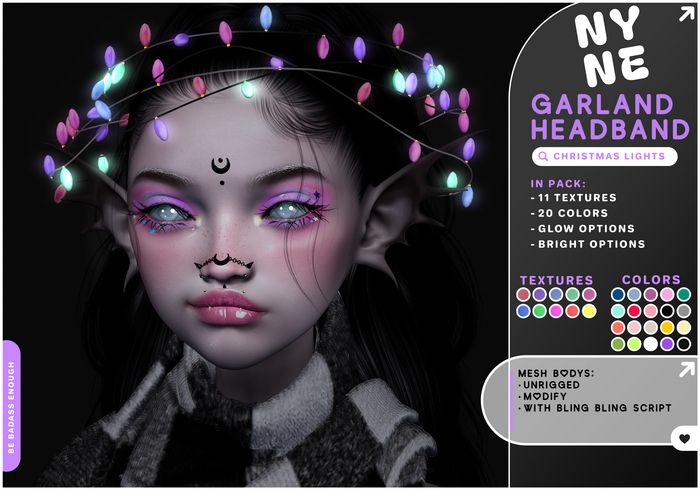 [NYNE] HEADBAND 'CHRISTMAS LIGHTS' - FATPACK