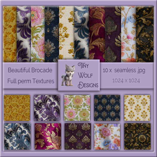 Beautiful Brocade full permission seamless textures