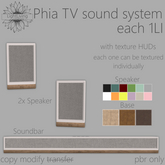 ~LLc~ Phia TV Sound system 1LI each w. texture HUDs