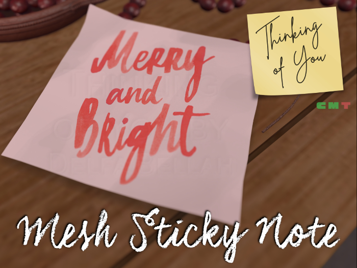 (L$10 SPECIAL) MERRY AND BRIGHT - Thinking of You Sticky Note