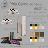 ~LLc~ Phia Game console 1LI each w. texture HUDs