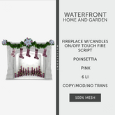 ♥ Waterfront Fireplace Candles Pink Poinsettia ♥