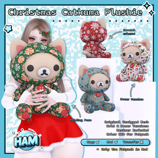 HAM. Christmas Catkuma Plushie / Fatpack