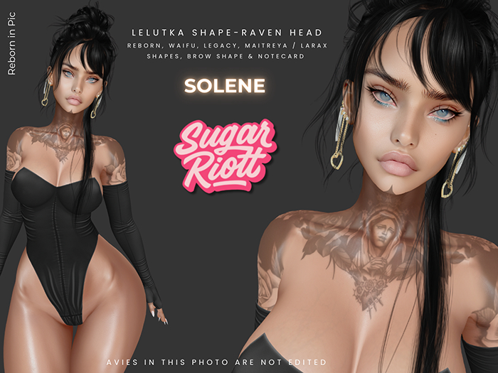 *Sugar Riott* Solene Shape-Lelutka Raven Head