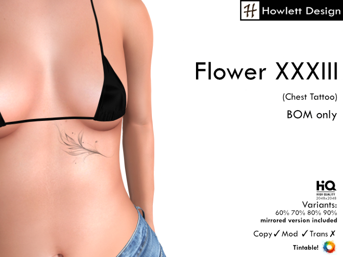 [HDesign] Flower XXXIII (Chest Tattoo)