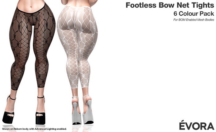 EVORA - Footless Bow Net Tights