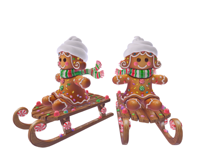 Sledding Gingerbread Girl FULL PERM