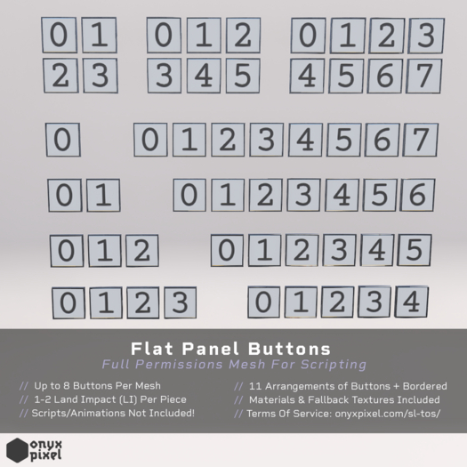 onyx.pixel - Full Permissions Mesh - Flat Panel Buttons