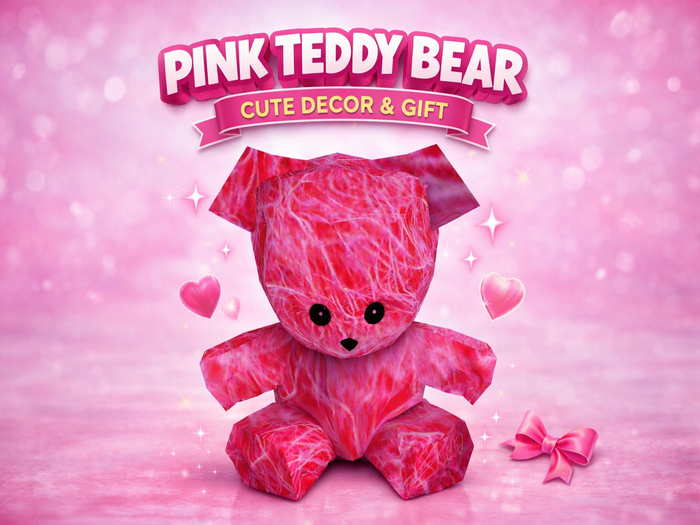 Pink Teddy Bear – Cute Decor & Gift