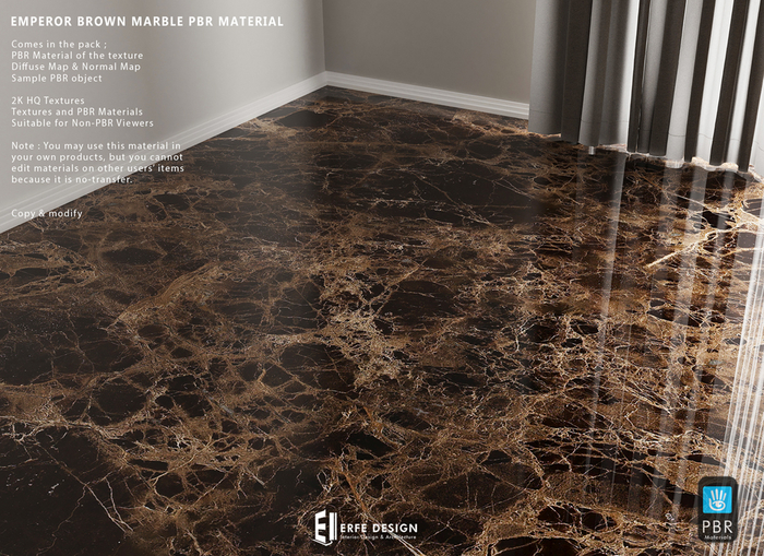 Emperor Brown Marble Material Pbr [Erfe Design]