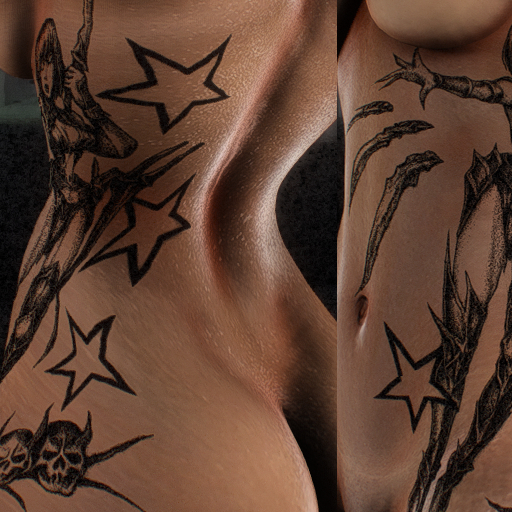 FR ~ Anime Female Rib Tattoo