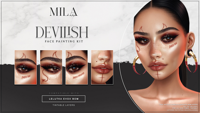 .MILA. Devilish Face Tattoos [EvoX BOM]