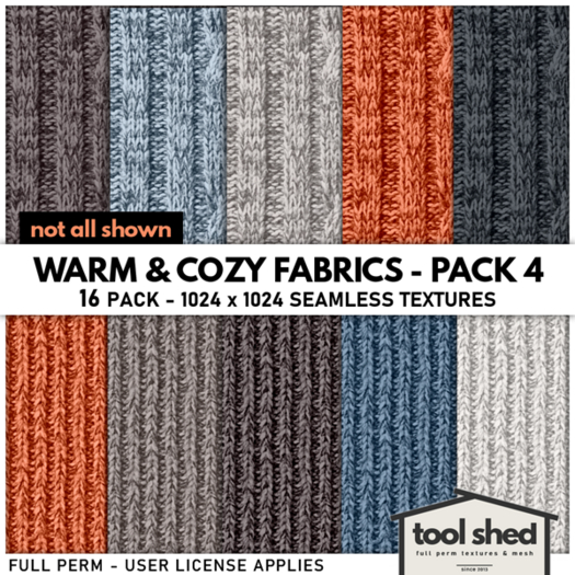Tool Shed - Warm & Cozy Fabrics - Pack 4 - Fall Textures