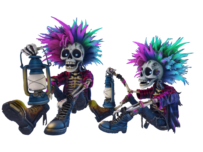 Punk Skeleton with Lantern FULL PERM