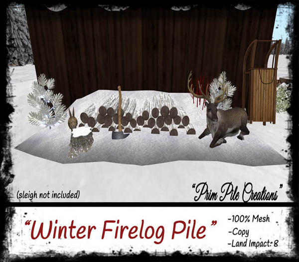 ~PPC~ Winter Firelog Pile