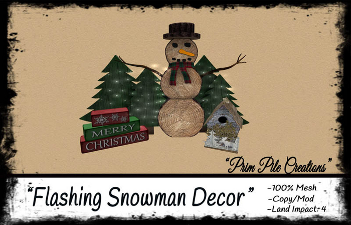 ~PPC~ Flashing Snowman Decor