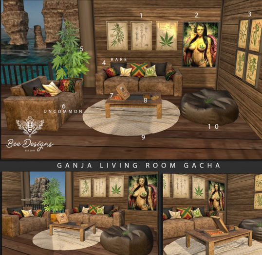 04 Bee Designs Ganja Living Room  RARE