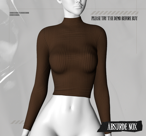 Absurde Nox - Blouse Ribbed Nox // Brown