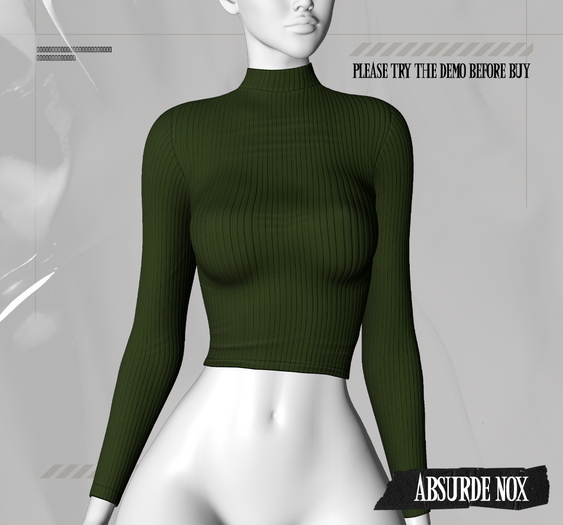 Absurde Nox - Blouse Ribbed Nox // Green