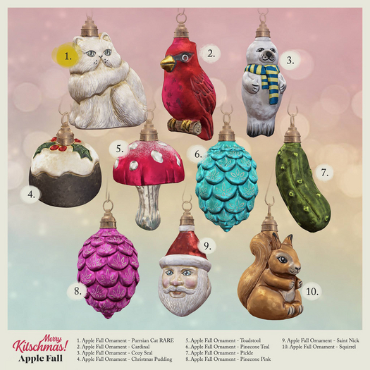 5. Apple Fall Ornament - Toadstool