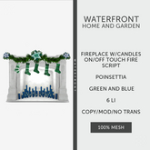 ♥ Waterfront Fireplace Candles Green Poinsettia ♥