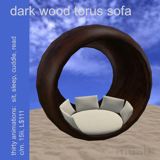 dark wood torus sofa