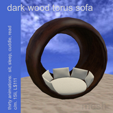 dark wood torus sofa