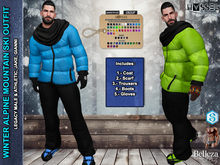 HASSEL PACK 1 WINTER ALPINE SKI OUTFIT SET X MEN PUFFER JACKETS GLOVES SCARF BOOTS LEGACY MALE & ATHLETIC, JAKE, GIANNI