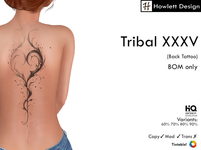 [HDesign] Tribal XXXV (Back Tattoo)