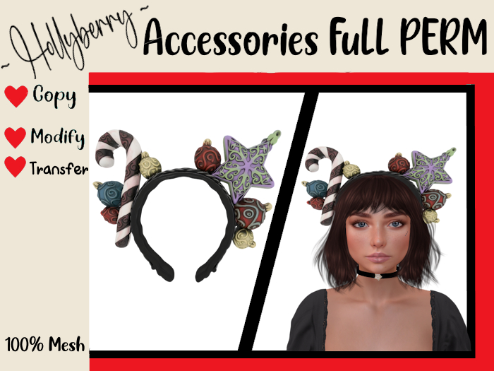 HB: Gothic Christmas Headband FuLL PERM