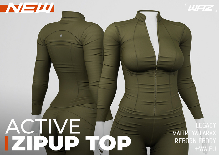 WAZ - Active Zipup Top (Olive)