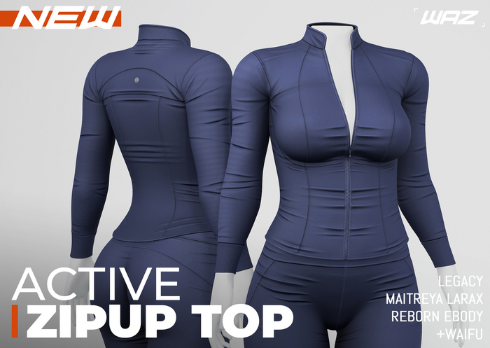 WAZ - Active Zipup Top (Indigo)
