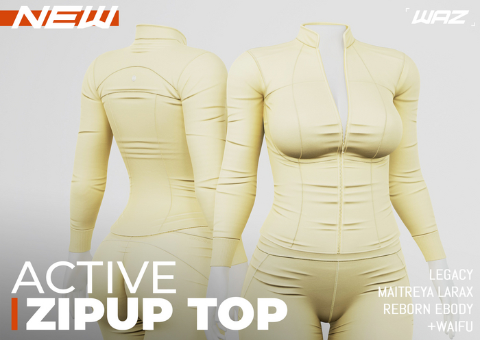 WAZ - Active Zipup Top (Butter)