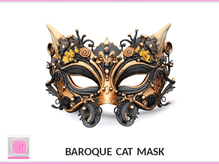 Baroque CAT MASK Elegant Venetian Avatar Accessory