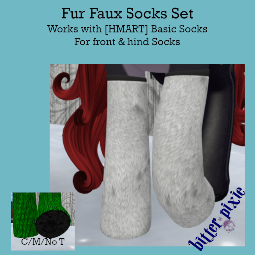 Bitter Pixie// Socks - Faux Fur Texture