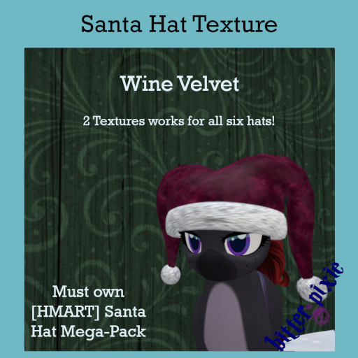 Bitter Pixie// Wine Santa Hat Velvet Textures 