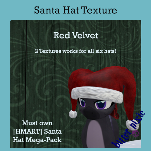 Bitter Pixie// Red Santa Hat Velvet Textures 