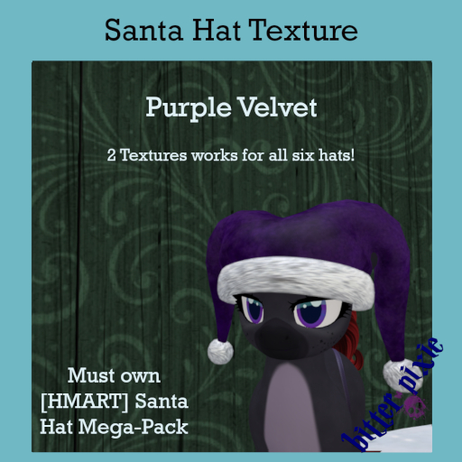 Bitter Pixie// Purple Santa Hat Velvet Textures 
