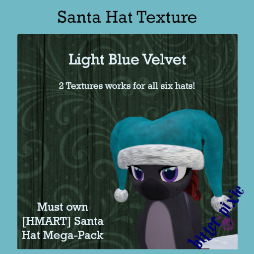 Bitter Pixie// Light Blue Santa Hat Velvet Textures