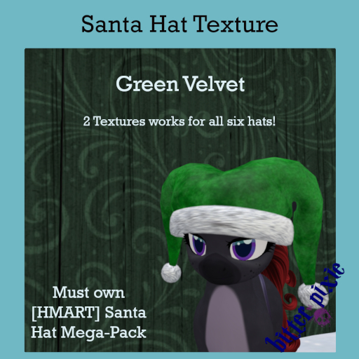 Bitter Pixie// Green Santa Hat Velvet Textures