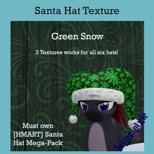 Bitter Pixie// Green Santa Hat Snow Textures