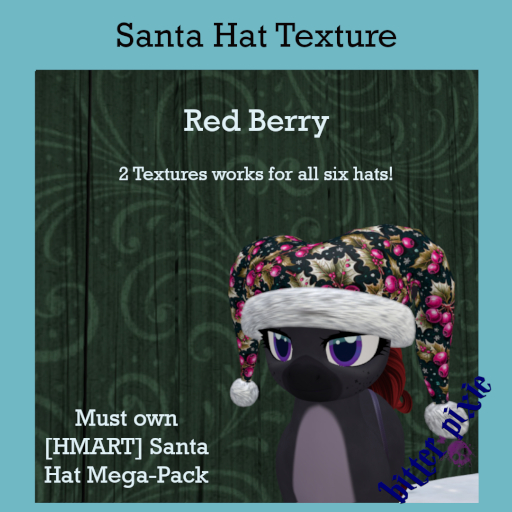Bitter Pixie// Red Santa Hat Berry Textures 
