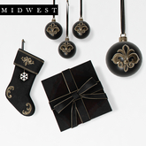 Midwest . Midnight Noel . Stocking, Box, Ornaments . Black