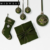 Midwest . Midnight Noel . Stocking, Box, Ornaments . Green