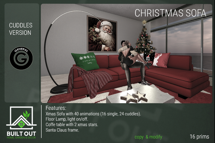 "BUILT OUT" CHRISTMAS SOFA