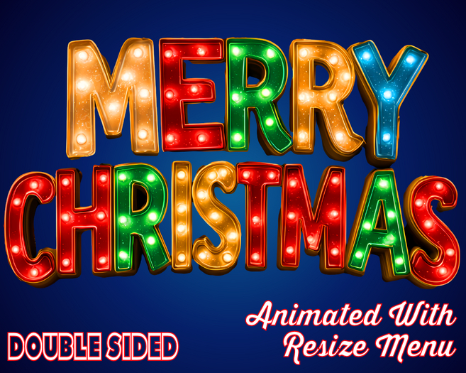 ★★★★★~ BIG Merry Christmas Sign * Resize Menu